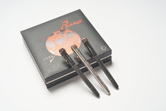 Montblanc Heritage Rouge & Noir Spider Metamorphosis Black Ballpoint Pen ID 117848 + Rouge & Noir Spider Metamorphosis Black Fountain Pen ID 117846 + Rouge & Noir Spider Metamorphosis Black Rollerball Pen ID 117847