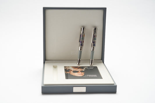 Montblanc Great Characters Andy Warhol Limited Edition 1928 Fountain Pen ID 112719 + Montblanc Great Characters Andy Warhol Limited Edition 1928 Rollerball Pen ID 112720