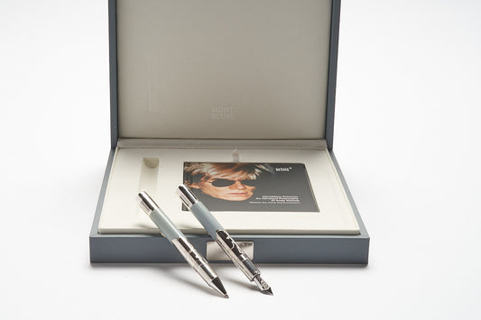 Montblanc Great Characters Andy Warhol Limited Edition 1928 Fountain Pen ID 112719 + Montblanc Great Characters Andy Warhol Limited Edition 1928 Rollerball Pen ID 112720