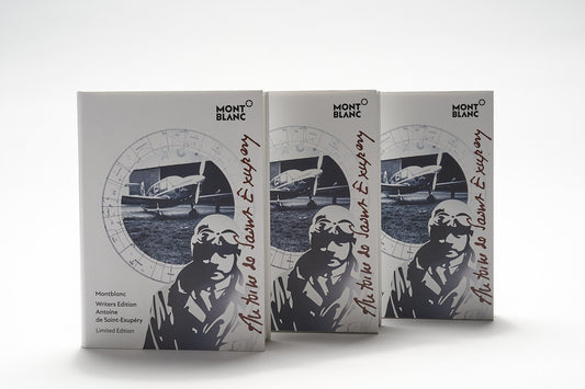 Montblanc Antoine de Saint-Exupéry Special Edition Fountain Pen ID 116113 + Montblanc Antoine de Saint-Exupéry Special Edition Rollerball Pen ID 116113 + Montblanc Antoine de Saint-Exupéry Special Edition Ballpoint Pen ID 116113