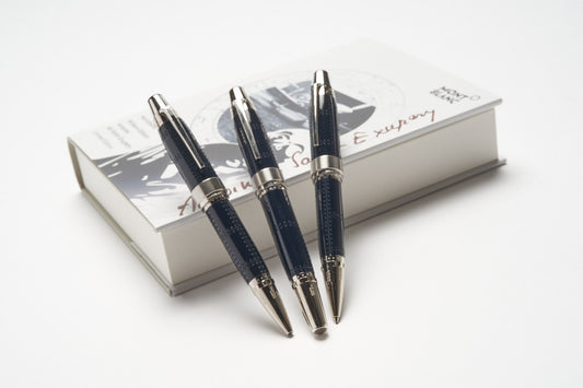 Montblanc Antoine de Saint-Exupéry Special Edition Fountain Pen ID 116113 + Montblanc Antoine de Saint-Exupéry Special Edition Rollerball Pen ID 116113 + Montblanc Antoine de Saint-Exupéry Special Edition Ballpoint Pen ID 116113