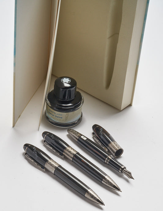 Montblanc Daniel Defoe Special Edition Fountain Pen ID 110509 + Montblanc Daniel Defoe Special Edition Ballpoint Pen ID 110509 + Montblanc Daniel Defoe Special Edition Pencil ID 110509
