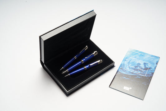 Montblanc Jules Verne Special Edition Fountain Pen ID 8495 + Montblanc Jules Verne Special Edition Rollerball Pen ID 8495 + Montblanc Jules Verne Special Edition Ballpoint Pen ID 8495