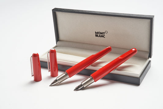 Montblanc Heritage Rouge & Noir Serpent Coral Special Edition Fountain Pen ID 114725 + Montblanc Heritage Rouge & Noir Serpent Coral Special Edition Ballpoint Pen ID 114727