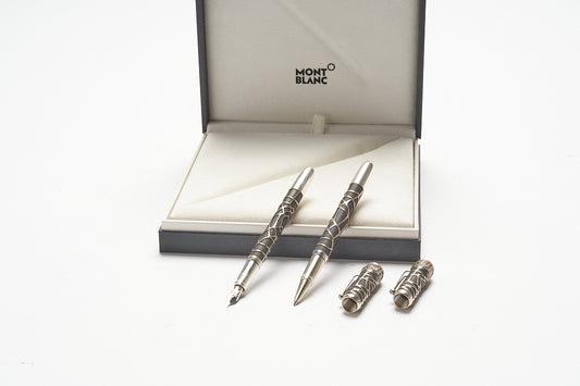 Montblanc Rouge & Noir Spider Metamorphosis Special Edition Fountain Pen ID 117849 + Montblanc Rouge & Noir Spider Metamorphosis Special Edition Rollerball Pen ID 117850